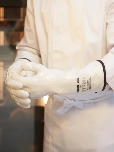 Miniatura 6 de LANON - Guantes de horno de silicona líquida resistentes al calor de 15 pulgadas, grado alimenticio, forro CoralAir, impermeables, extra largos