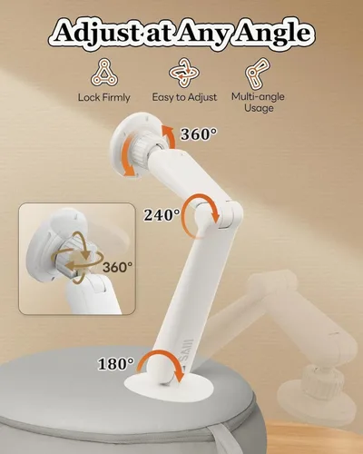 Miniatura 9 de SAIJI 【Magnético】Soporte para teléfono celular para cama, mini soporte de almohada Kindle con brazo elevado de doble eje, soporte para teléfono