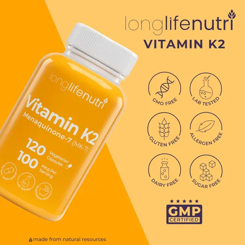 Miniatura 6 de Vitaminas K2 MK-7, 120, Anaranjado, 1