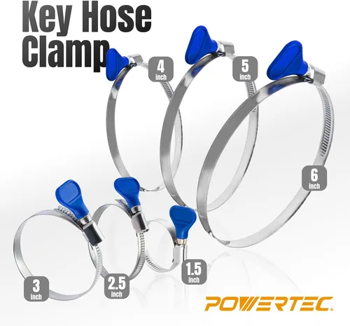 Miniatura 7 de POWERTEC 70250-P2 Abrazadera de manguera de llave de 6 pulgadas, llave de tornillo de pulgar, abrazaderas de manguera de acero inoxidable ajustables