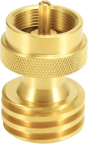 Miniatura 6 de Joywayus Adaptador ahorrador de latón macizo, convertidor de adaptador de propano redondo de 1 libra, botella pequeña universal para parrilla de gas