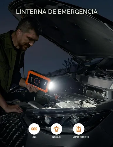 Miniatura 8 de AstroAI - Arrancador portátil S8 con compresor de aire, pico de 1500 A (gasolina hasta 6.0 L y diésel 3.0 L), inflador de 150 PSI con apagado