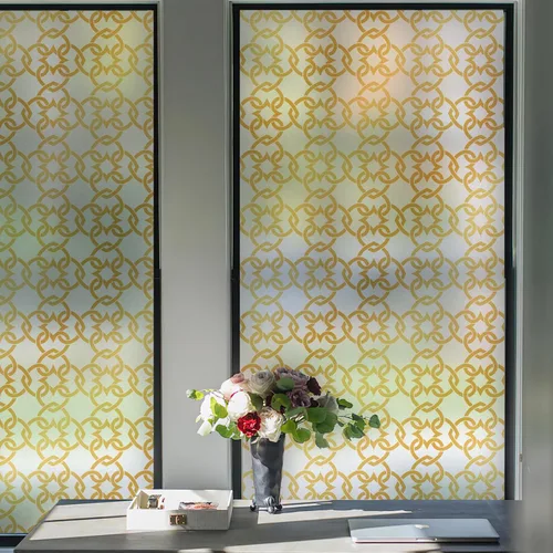 Miniatura 10 de DKTIE Lámina geométrica para ventana de vitral, película de privacidad para ventana de baño, vidrio esmerilado, adherencia estática, no adhesiva