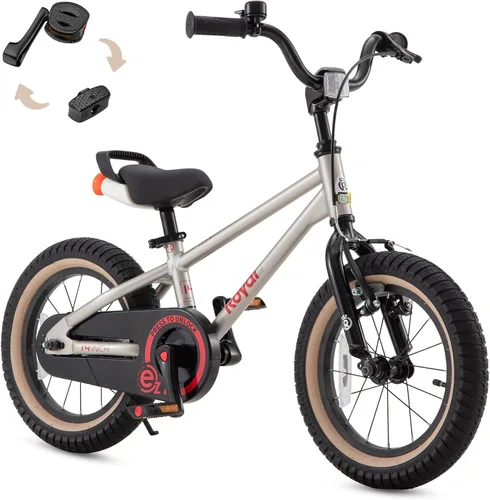 Miniatura 19 de RoyalBaby EZ-Pro Kids Bike, Lightweight Aluminum 2-in-1 Balance to Pedal Bike with One-Key Switch, 14 16 18 20 Inch for Age 3-10 Years