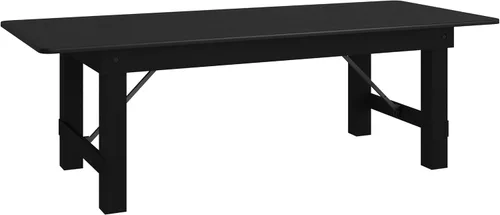 Miniatura 15 de Flash Furniture Serie Hércules Mesa de comedor plegable rústica de pino macizo de 8' x 40", mesa rectangular antigua de granja para comedor y eventos