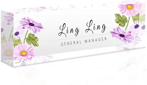 Miniatura 6 de Placa de nombre de escritorio personalizada, placa de identificación acrílica, placas de identificación grabadas personalizadas con logotipo/foto