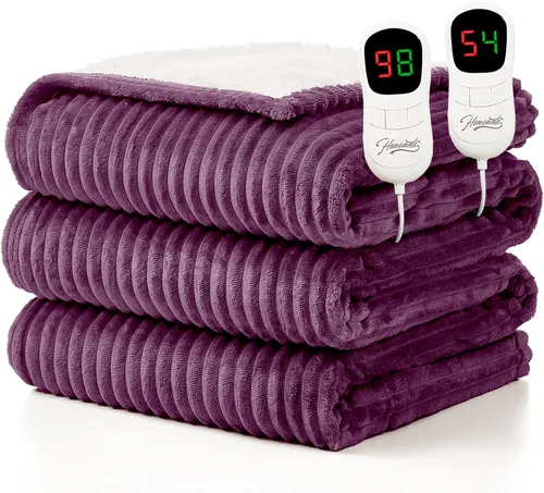 Miniatura 47 de Homemate Manta térmica eléctrica de 50 x 60 pulgadas, manta térmica de 1/2/4/6/8 horas de apagado automático, 10 niveles de calor, protección contra