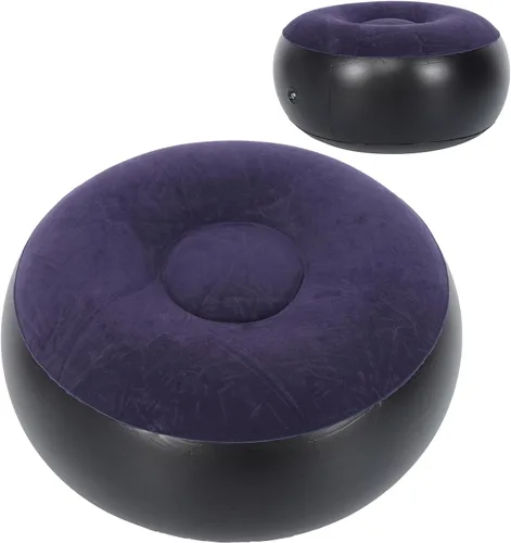 Miniatura 3 de Silla inflable Health Gear, silla de aire redonda al aire libre, taburete inflable portátil de flocado, silla de aire, cojín reposapiés