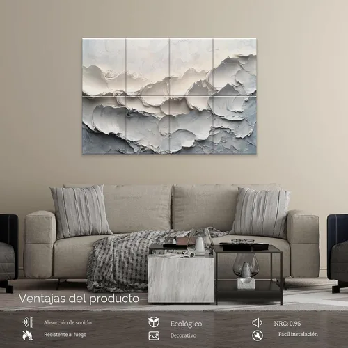Miniatura 5 de JaneTech Paquete de 8 Paneles de Pared Acústicos Artísticos de 48 x 32 pulgadas Paneles de Tratamiento Acústico - Paneles de Pared Decorativos Ecos