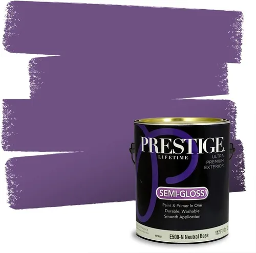 Miniatura 106 de PRESTIGE Pinturas de pintura interior e imprimación en uno, 1 galón, plano, combinación comparable de Sherwin Williams* Kimono Violet*