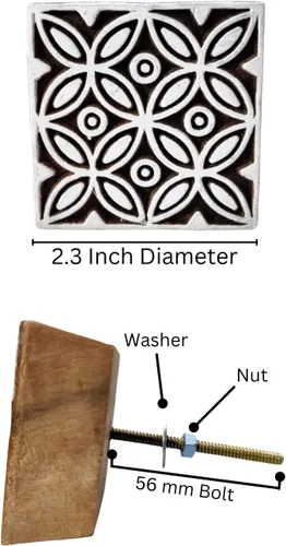 Miniatura 6 de Hashcart Pomos de madera para gabinetes de cocina, juego de 6 pomos tallados a mano con diseño floral para gabinete y cajón, color marrón