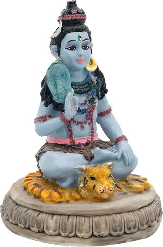 Miniatura 9 de alikiki Estatua hindú de Dios Señor Shiva – 3.8 pulgadas de alto, ídolo indio Shiva para decoración de tablero de automóvil, artículo de Diwali