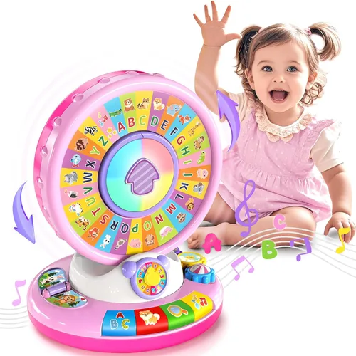 Miniatura 9 de Duchong - Juguete educativo para niños de 1, 2, 3 años, niños y niñas, zoológico de alfabeto que gira y canta con sonidos, juguetes educativos