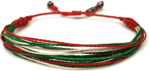 Miniatura 8 de Rumi Sumaq Pulseras de Orgullo y Bandera del País con Atadura de Tirón — Pulseras Macramé Trenzadas a Mano, Nudo de Pescado y Trenzadas Ajustables