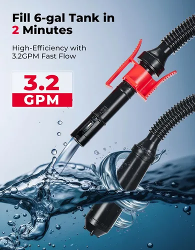 Miniatura 4 de KEMIMOTO Bomba de Transferencia de Combustible Recargable, Batería de Litio de 4000mAh con Sensor de Parada Automática, Flujo de 3.2 GPM, Bomba