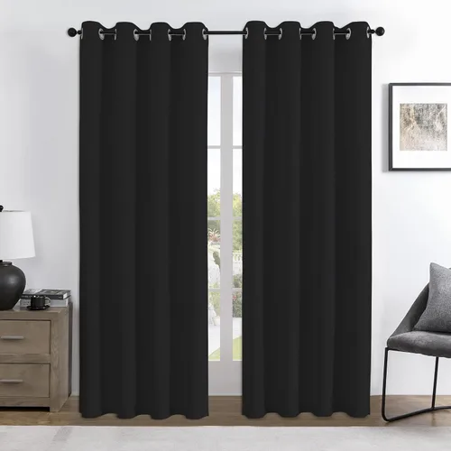 Miniatura 58 de Joydeco - Juego de 2 paneles de cortinas opacas de 63 pulgadas, 2 cortinas largas con aislamiento térmico burg, cortinas de oscurecimiento