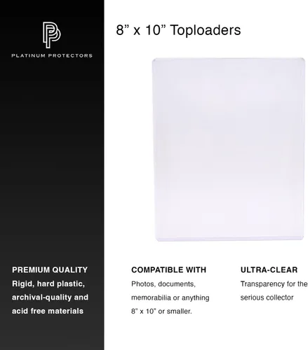 Miniatura 2 de Platinum Protectors Toploaders de 8 x 10 (5 unidades) de plástico para fotos de alta calidad, soportes rígidos para documentos, recuerdos