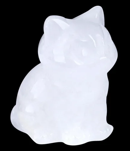 Miniatura 21 de QINJIEJIE Gato de Cristal de Obsidiana Negra de 2 Pulgadas, Piedras Preciosas de Gato Negro, Decoraciones de Estatua de Piedra Curativa, Lindas
