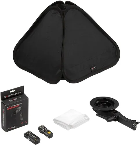 Miniatura 8 de Fotodiox Softbox plegable de 32 x 32 pulgadas, kit de flash 2X con disparadores remotos para Nikon - Dos softboxes plegables y soportes de luz
