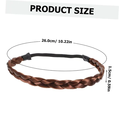 Miniatura 2 de FRCOLOR Trenzas gruesas y anchas trenzadas de cabello sintético trenzado elástico para mujer, diadema trenzada para mujer, diadema ancha y gruesa