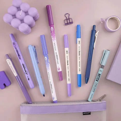 Miniatura 4 de WRITECH Kit de diario, bolígrafos de tinta de gel, resaltadores retráctiles, bolígrafos de punta doble, bolígrafos de punta fina, suministros