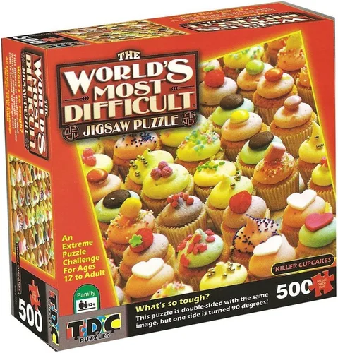 Miniatura 9 de TDC Games Rompecabezas más difícil del mundo, cupcakes de doble cara, 500 piezas