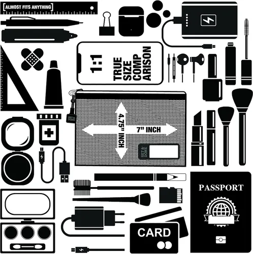 Miniatura 2 de Set & Done Onama Flexi - Bolsa de almacenamiento de nailon transparente duradera con pestaña para nombre para maquillaje, viajes, bolsa de pañales