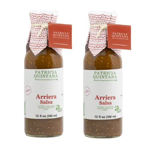 Patricia Quintana Arriera Salsa: ingredientes mexicanos artesanales auténticos, cobertura perfecta para tus tacos, burritos, enchiladas u otra