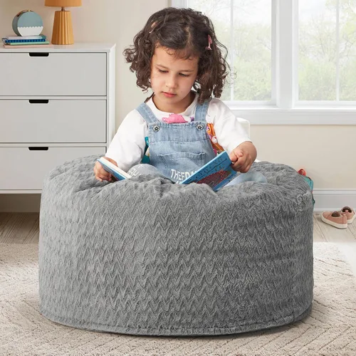 Miniatura 22 de Hobestluk Puf grande de 4 pies para adultos, con funda de piel de felpa chevrón, puf grande para sala de estar, dormitorio, residencia estudiantil
