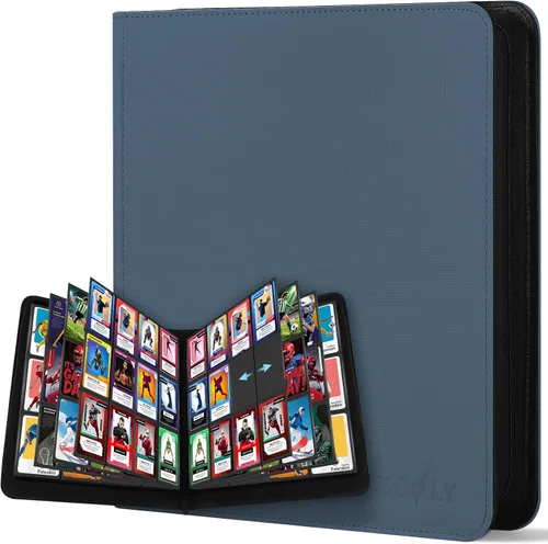 Miniatura 9 de Paquete de 30 carpetas de tarjetas con 9 bolsillos, carpeta de tarjetas coleccionables con cremallera premium, 540 álbumes de almacenamiento de Rosa