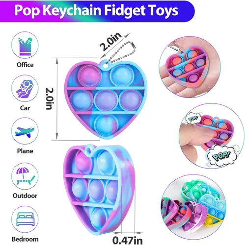 Miniatura 2 de Pop Fidget Juguetes en Paquete para el Día de San Valentín para Niños en el Aula, 30 Paquetes de Favores de Fiesta de San Valentín para Niños, Mini