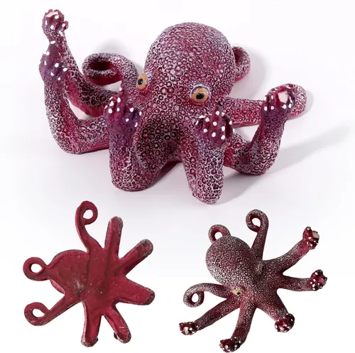 Miniatura 6 de Decoración de pulpo para acuario, vida marina artificial morada, dedos brillantes que mejoran el atractivo visual, adecuado para varias peceras