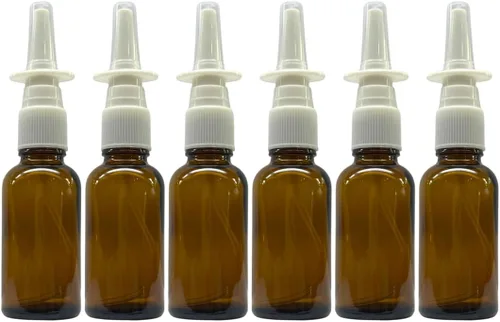Miniatura 4 de ¡Rociador nasal de vidrio ámbar de 1 onza! Vacío, recargable, tamaño de viaje, vidrio de calidad para aplicaciones salinas (paquete de 2)