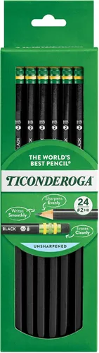 Miniatura 8 de Ticonderoga - Lápices 2 HB suave, negro Con revestimiento de madera Sin afilar Total de 24