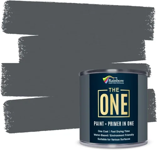 Miniatura 41 de THE ONE Pintura e imprimación todo en uno, negro mate, 8.5 onzas líquidas/250ml, fórmula de 1 capa, decoración fácil de interiores y exteriores