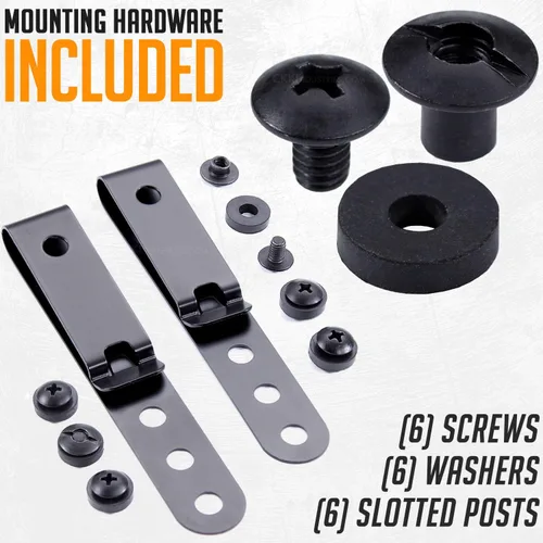 Miniatura 4 de HolsterSmith - Clip universal de metal para cinturón para hacer fundas, modelo 5, (3 agujeros), color negro táctico