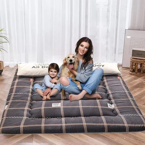Miniatura 10 de QQP Colchón de futón japonés plegable de tatami, tapete portátil para adultos y niños, tapete para dormir adecuado para campamento, habitación
