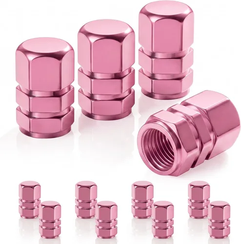 Miniatura 12 de JUSTTOP - Tapones para válvula de neumático de coche, 12 tapas de aire, universales para autos, SUVs, bicicletas, camiones y motocicletas, color rojo