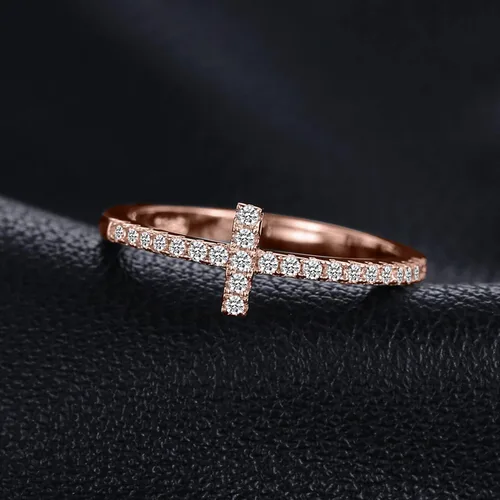 Miniatura 33 de JewelryPalace - Anillos de plata de ley 925 chapados en oro rosa, amarillo o blanco de 14 K para mujer, de compromiso, con circonia cúbica, de boda