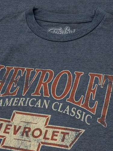 Miniatura 2 de Tee Luv Camiseta para Hombre Chevrolet an American Classic - Camiseta con Logotipo de Coche Chevy 1911 Indigo-black Heather