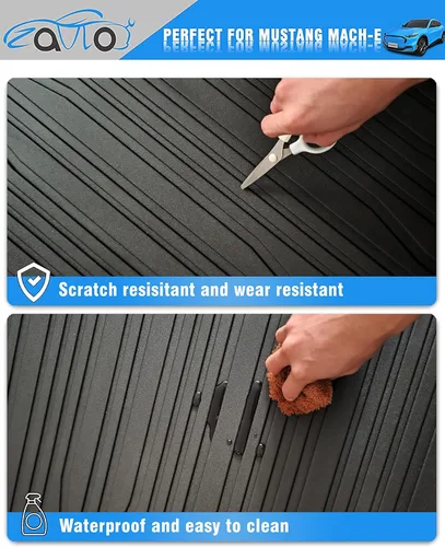 Miniatura 5 de Alfombrilla para maletero para accesorios Ford Mustang Mach-E 2021 2022 2023 2024 2025 Alfombrilla de carga para todo clima para maletero trasero