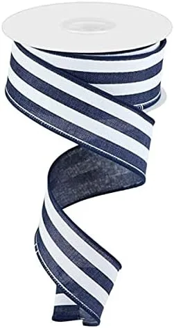 Miniatura 15 de Cinta de borde con alambre de rayas verticales, 10 yardas (negro, blanco, 1.5 pulgadas)