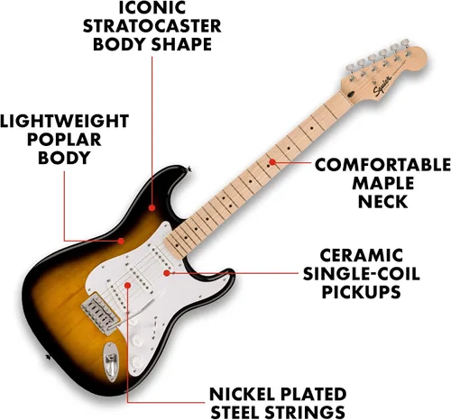 Miniatura 4 de Squier Sonic Series Stratocaster Pack - 2 colores Sunburst