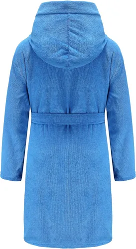 Miniatura 2 de SWMSTUPF Bata de baño para niños y niñas, toalla suave con capucha, bata de algodón turco, color verde
