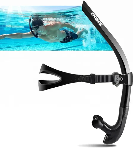 ZIONOR Esnórquel para Natación en Piscina y Aguas Abiertas con Boquilla Cómoda y Válvula de Descarga Unidireccional para Entrenamiento de Buceo
