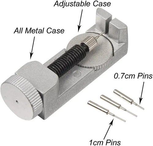 Miniatura 8 de MaxLLTo Kit de herramientas de reparación de relojes, correa de reloj ajustable de metal, correa de reloj, kit de herramientas de reparación