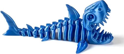 Juguete de tiburón articulado impreso en 3D, divertido diseño de esqueleto móvil para decoración de escritorio, antiestrés y descompresión, lindo