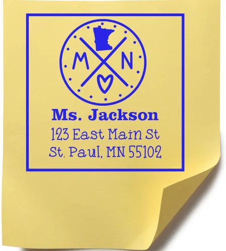 Miniatura 57 de Sello entintado moderno con nombre y dirección del estado de Alabama – Sello de dirección de devolución personalizado para invitaciones de despedida