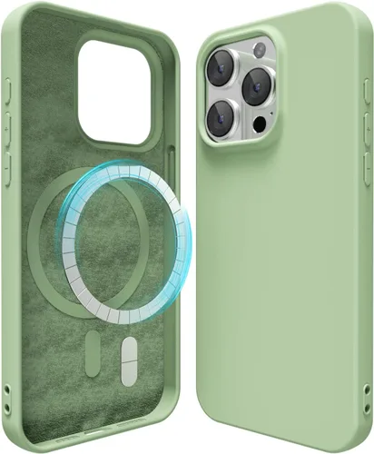 Miniatura 141 de oakxco Funda de silicona para iPhone 12 Pro Max, magnética, compatible con carga inalámbrica Magsafe, cubierta protectora de goma suave y delgada