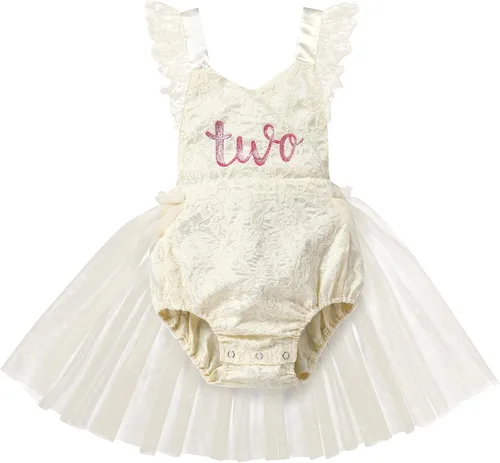 Miniatura 102 de Traje de bebé niña primer cumpleaños traje de encaje tul mameluco princesa tutú vestido de un año cumpleaños pastel Smash fotografía ropa